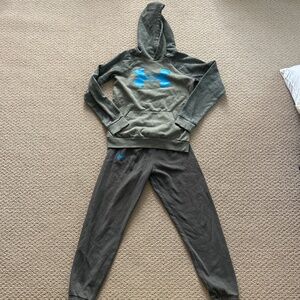 Under armor hoodie, and joggers, youth size medium